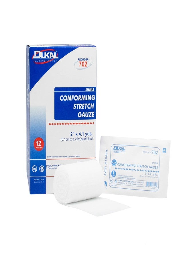 Dukal - 702 DUKAL Conforming Stretch Gauze Bandage, 2" x 4.1 yd, Sterile (Pack of 96) - Image 1